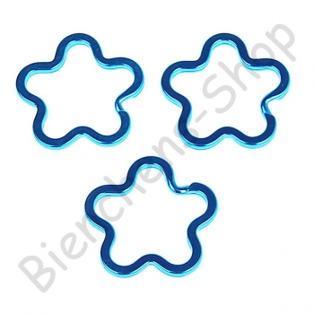 1x Schlüsselring Blume blau