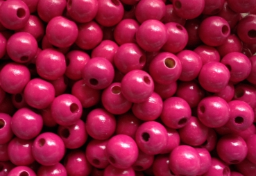 30 Holzperlen 12mm, dunkelpink