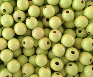 30 Holzperlen 12mm, lemon