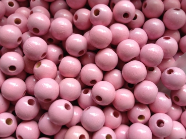 30 Holzperlen 12mm, babyrosa