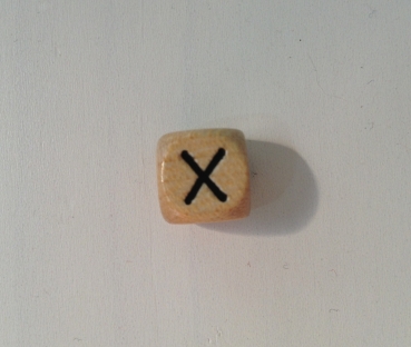 1 Buchstabenwürfel 10mm geprägt Comic "X"