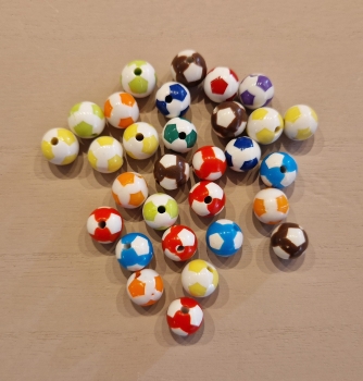 30 Stück Acryl Fussballperlen, 12mm