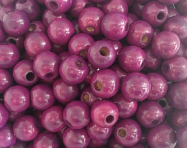 50 Holzperlen 10mm, purpurlila