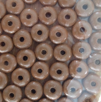 50 Holzlinsen 10mm, mittelbraun