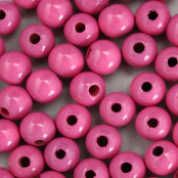 50 Holzperlen 10mm, magenta