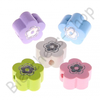50x Miniblümchen mit Glitzer mit Farbwahl