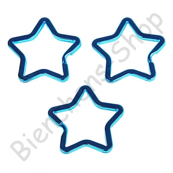 1x Schlüsselring Stern blau