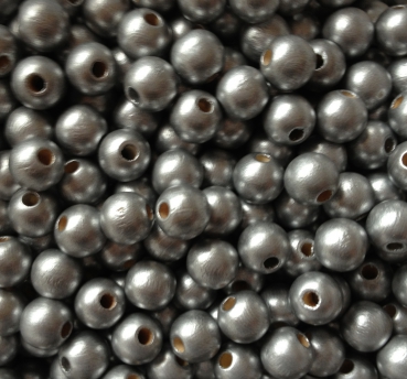50 Holzperlen 10mm, silber