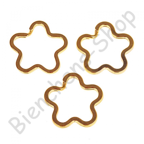 1x Schlüsselring Blume gold