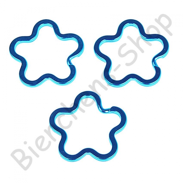 1x Schlüsselring Blume blau