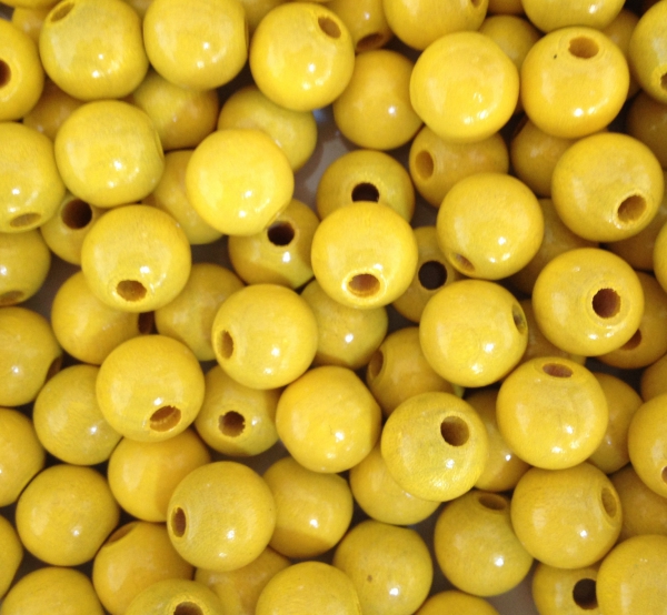 30 Holzperlen 12mm, gelb