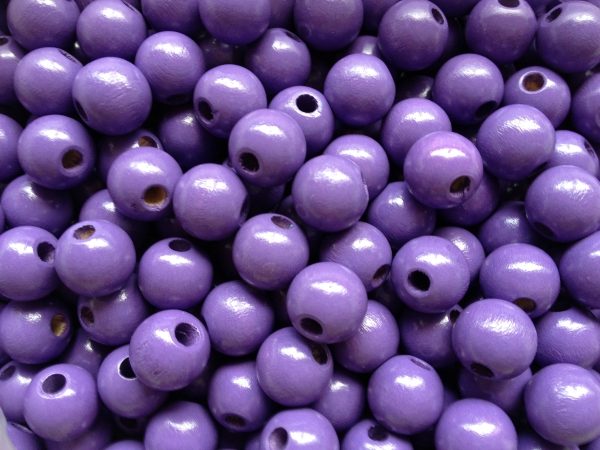 30 Holzperlen 12mm, blaulila