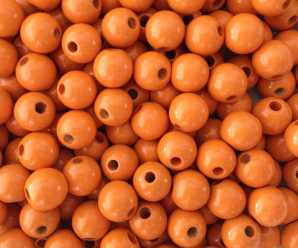 50 Holzperlen 10mm, orange