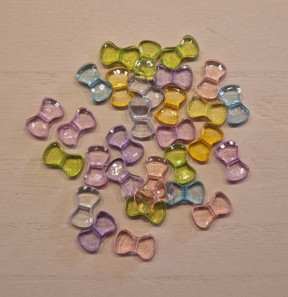 30 Stück Acrylperlen Maschen, bunt gemischt