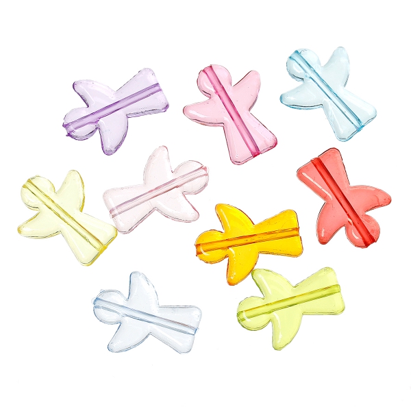30 Stück Acrylperlen Engel, 23x19mm, bunt gemischt