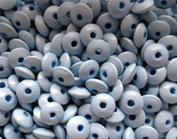 50 Holzlinsen 10mm, babyblau