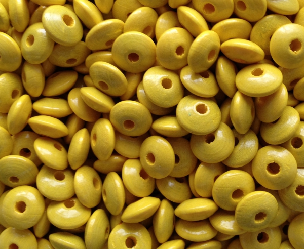 50 Holzlinsen 10mm, gelb