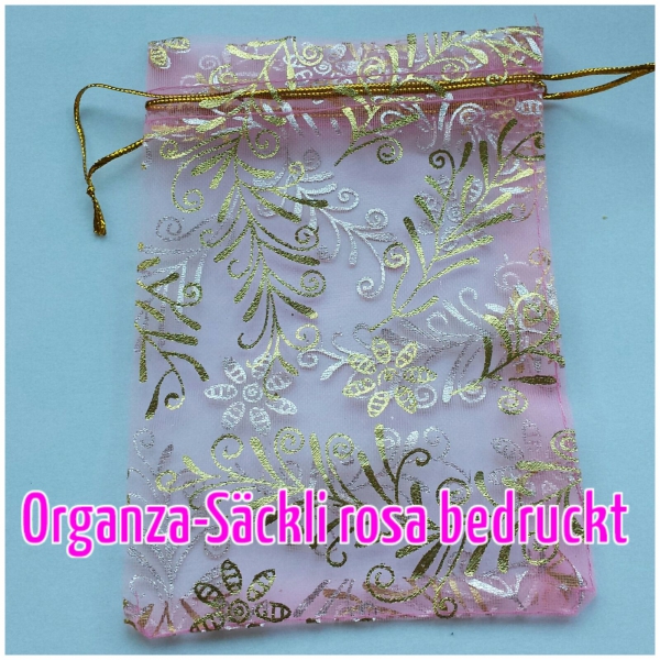 Organzasäckchen rosa bedruckt