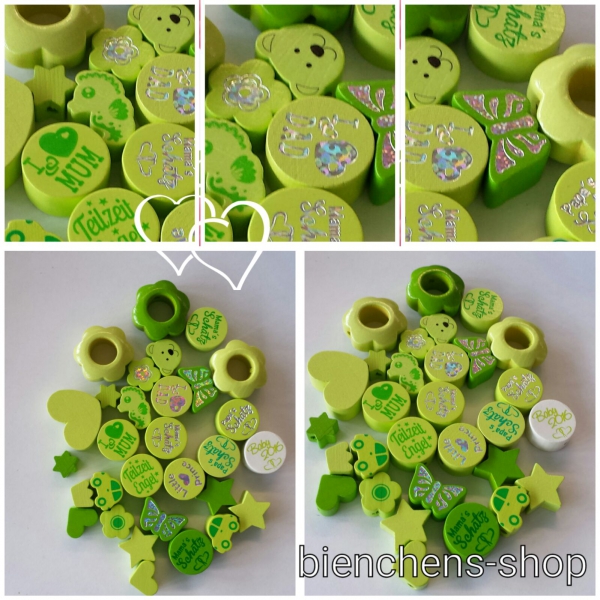 30 Motivperlen, lemon, gemischt