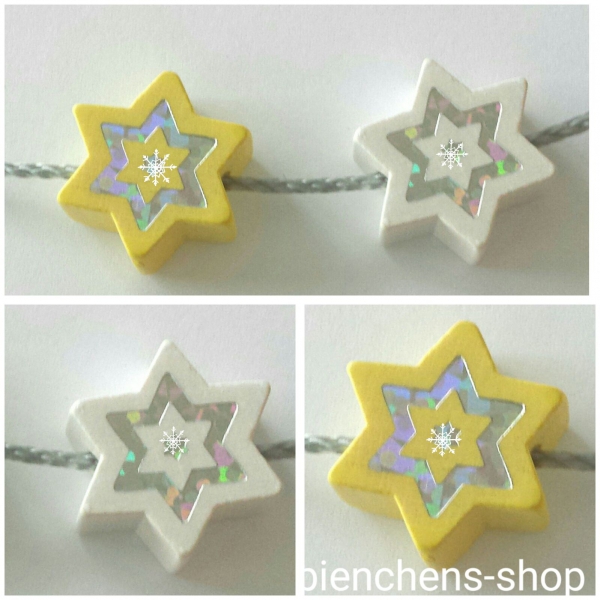 Motivperle Glitzerstern mit Farbwahl