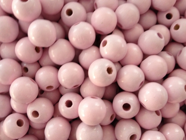 30 Holzperlen 12mm, rosa