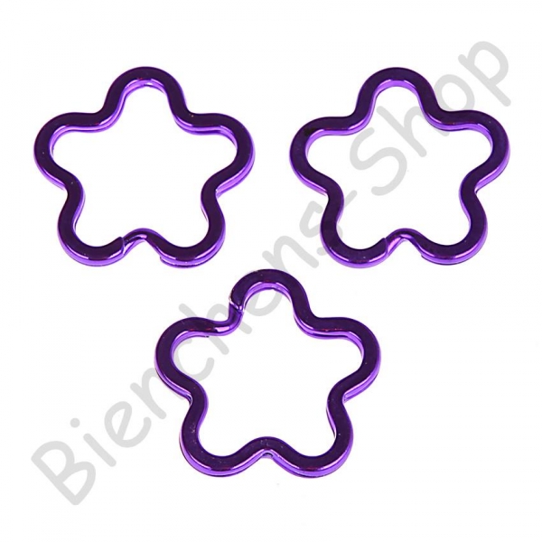 1x Schlüsselring Blume violett