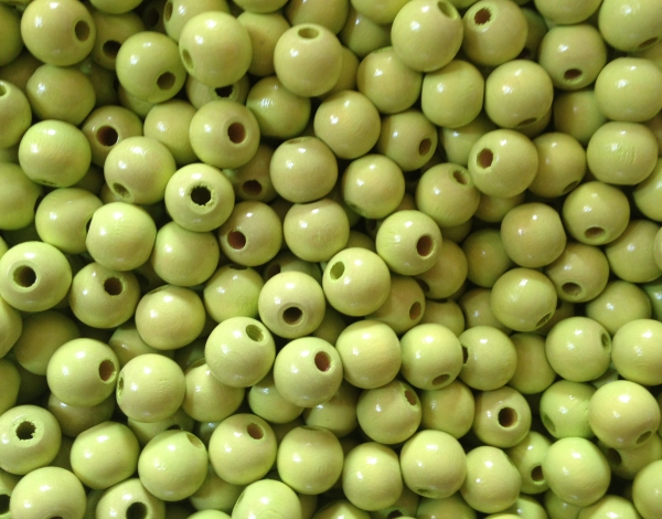 50 Holzperlen 10mm, lemon