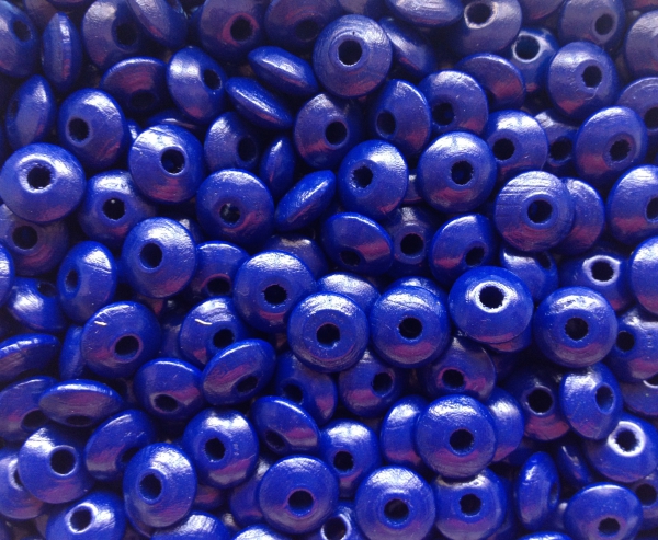 50 Holzlinsen 10mm, dunkelblau