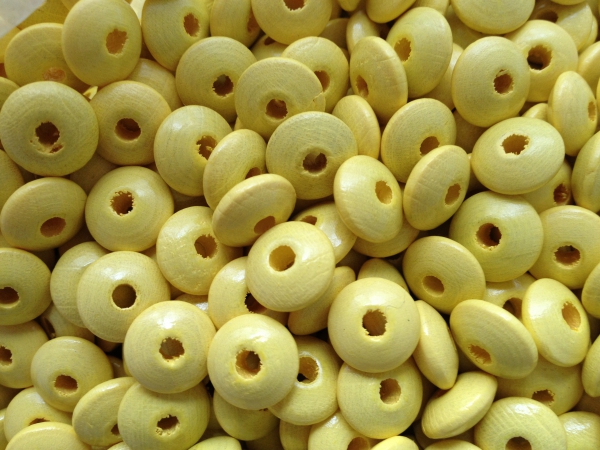 50 Holzlinsen 10mm, pastellgelb