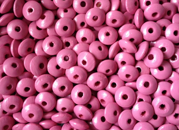 50 Holzlinsen 10mm, pink