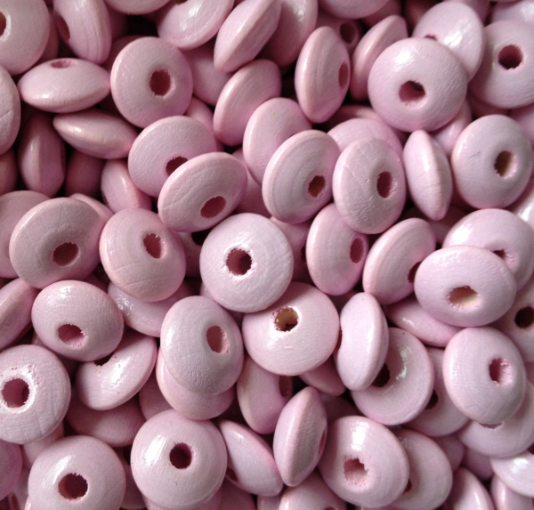 50 Holzlinsen 10mm, rosa