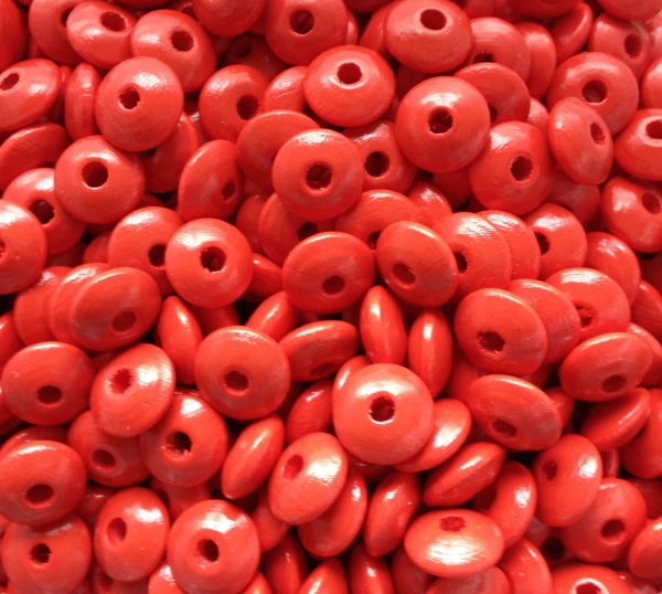 50 Holzlinsen 10mm, rot