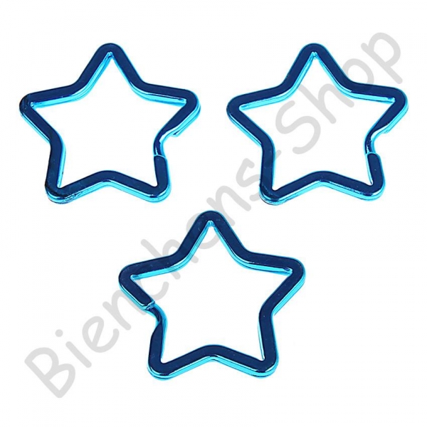1x Schlüsselring Stern blau