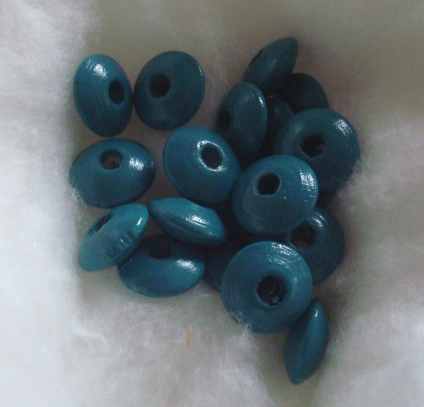50 Holzlinsen 10mm, türkis